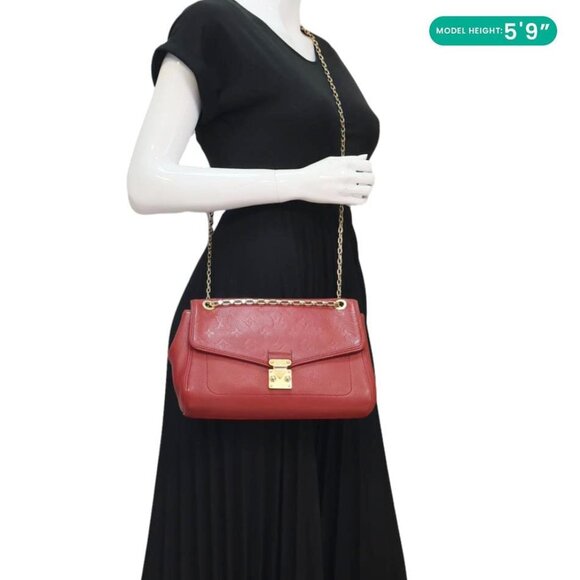Louis Vuitton  Saint Germain PM Monogram Empreinte Leather Shoulder Bag Red - Picture 2 of 16